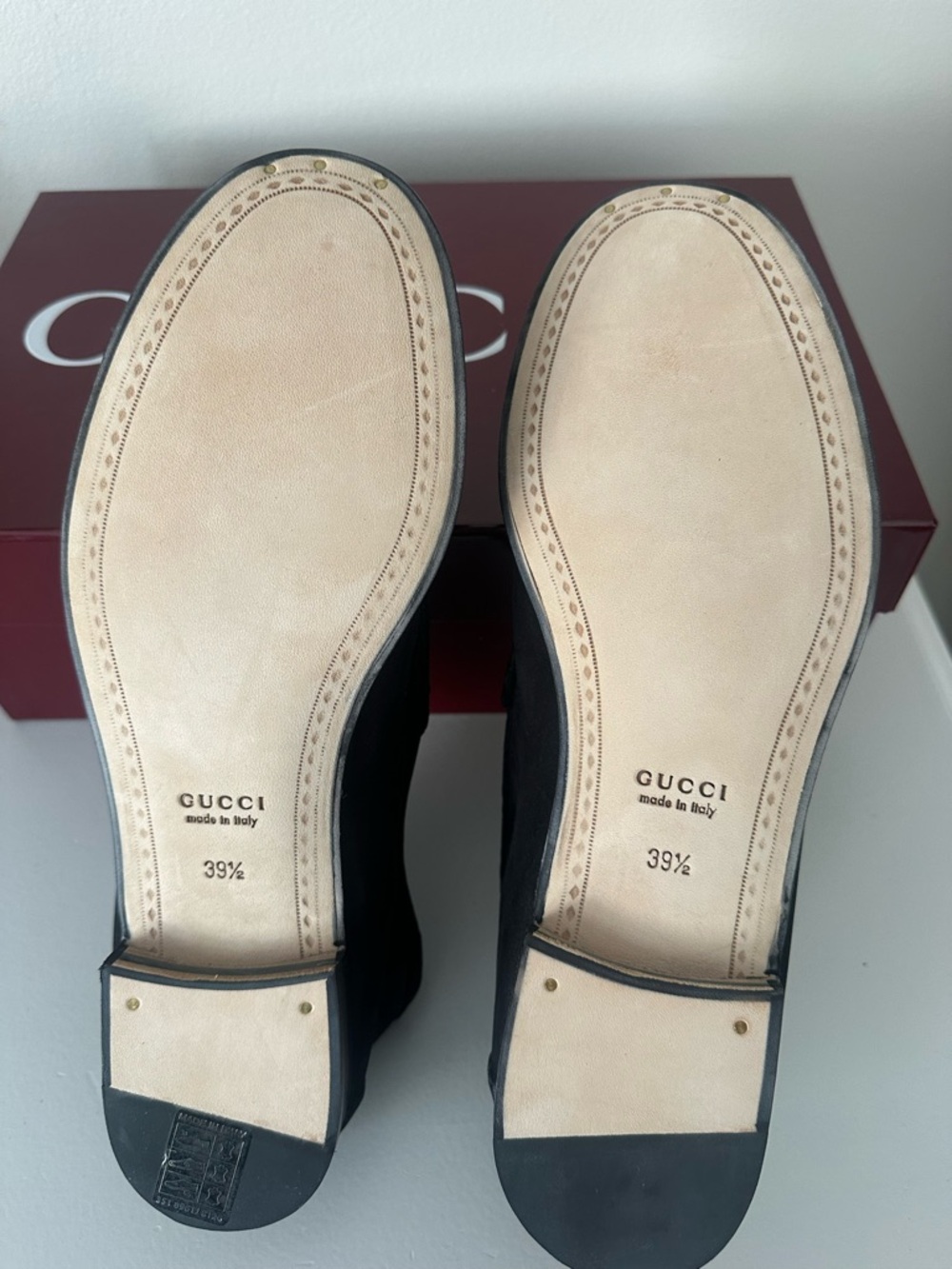 GUCCI Nubuck Womens Horsebit Loafers 39.5 Black - Picture 6 of 7
